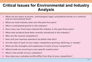 7-16
Critical Issues for Environmental and Industry
Analysis
 