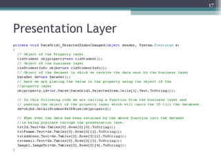Presentation Layer
17
 