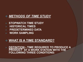 Stop Watch Method Study 3...time study 07 | PPTX