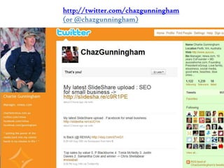 http://twitter.com/chazgunningham(or @chazgunningham)