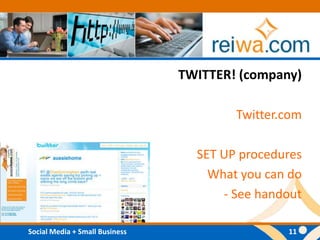 TWITTER! (company)Twitter.comSET UP proceduresWhat you can do- See handout