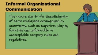 This occurs due to the dissatisfaction
of some employees accompanied by
uncertainty, such as superiors playing
favorites and unfavorable or
unacceptable company rules and
regulations.
 