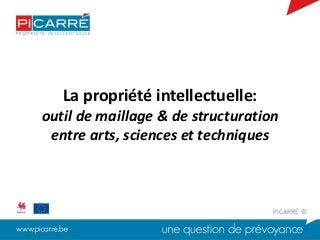 La propriété intellectuelle:
outil de maillage & de structuration
entre arts, sciences et techniques
PICARRÉ ©
 