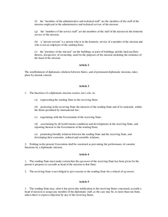vienna convention on diplomatic relations on elections vienna convention on diplomatic relations on elections