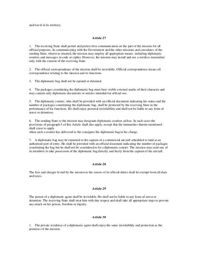 vienna convention on diplomatic relations on elections vienna convention on diplomatic relations on elections
