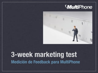 3-week marketing test
Medición de Feedback para MultiPhone
 