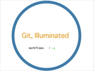 Git, Illuminated
workflows	 	 	 |	 ++
 