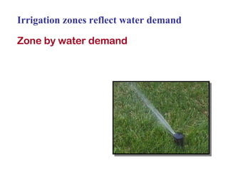 Irrigation zones reflect water demand Zone by water demand 