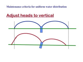 Maintenance criteria for uniform water distribution Adjust heads to vertical 
