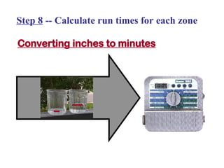 Step 8  -- Calculate run times for each zone Converting inches to minutes 