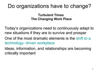 Do organizations have to change? ,[object Object],[object Object],[object Object],[object Object]