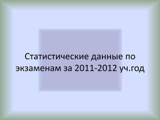 Статистические данные по
экзаменам за 2011-2012 уч.год
 