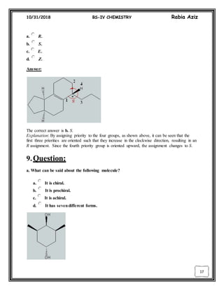 Stereochemistry Assignment | DOCX