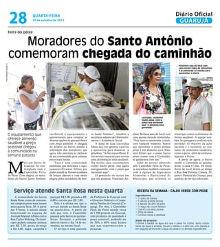 28

Diário Oficial
GUARUJÁ

quarta-feira

30 de outubro de 2013

feira do peixe

Fotos Roberto Sander Jr.

Moradores do Santo Antônio
comemoram chegada do caminhão
Francisco saiu do local com
uma sacola cheia de misturinha
e já pensando na receita para
aproveitar a oferta

Lucivalda: comemos
muito peixe; com o
preço que encontrei
aqui, o alimento está
garantido

O equipamento que
oferece alimento
saudável a preço
acessível chegou
à comunidade na
semana passada

M

ais um bairro de
Guarujá foi contemplado com o
Caminhão Feira
do Peixe. Com alegria, os moradores do bairro Santo Antônio

receberam o equipamento e
aproveitaram para comprar as
diversas opções de pescado fresco
com preço acessível. A chegada
do projeto no bairro atende à
solicitação dos moradores, que
agora não precisam se deslocar
de sua comunidade para comprar
peixe mais barato.
“Essa é uma comunidade
numerosa que solicitava o equipamento.Ficamos felizes por
poder atendê-la. Fomos recebidos
de braços abertos e com muita
alegria pelos moradores do bair-

ro Santo Antônio”, ressaltou a
secretaria-adjunta de Desenvolvimento e Assistência Social.
A dona de casa Lucivalda
Maria da Cruz aprovou o serviço
e aproveitou para abastecer a
geladeira. “Achei maravilhoso. É
um serviço essencial para termos
uma alimentação mais saudável.
Na minha casa costumamos
comer muito peixe; isso agora
está garantido, com o preço que
encontrei aqui”.
Já pensando na receita em
que iria preparar, Francisco An-

Serviço atende Santa Rosa nesta quarta
A comunidade do bairro
Santa Rosa, como de costume,
vai comprar peixe mais barato
nesta quarta-feira, 30. A partir
das 9 horas, o veículo estará
estacionado na esquina da
Avenida Manoel Albino com a
Rua Carlos Nehring. Os munícipes podem comprar mistura
por R$ 2,50, perna-de-moça
a R$ 4,00, bagre, carapeba e

paru por R$ 5,00, pescada a R$
6,00 e corvina por R$ 7,00.
Esta é a última vez que o
serviço atende ao Santa Rosa
na quarta-feira. A partir do
mês que vem, o Caminhão
passará pelo bairro às quintasfeiras. Portanto, a próxima
data no bairro é dia 14 de novembro, no mesmo local.
O serviço é uma parceria

da Prefeitura de Guarujá com
o Governo Federal e a Cooperativa Pérolas do Guarujá (Coopeg). Por mês, o Caminhão
Feira do Peixe atende cerca
de 1.500 pessoas em Guarujá,
com produtos de qualidade e
preço acessível, podendo ser
de 30% a 60% mais barato
que nos super mercados e
peixarias.

tônio Barbosa saiu do local com
uma sacola cheia de misturinha.
“Vou fazer a misturinha cozida,
com bastante tempero. Temos
que aproveitar o preço porque
peixe é um alimento caro. Estamos felizes que o nosso bairro
possa contar com o Caminhão,
só ganhamos com isso ”.
Além do serviço oferecido
pelo Caminhão Feira do Peixe,
os moradores também contaram
com a equipe de Segurança
Alimentar e Nutricional do
Município, que orientou os

munícipes como se alimentar de
forma saudável. A equipe também fez pesagem e avaliou cada
morador. O objetivo da ação
paralela é o incentivo ao consumo de alimentos saudáveis,
como o peixe, além de verduras,
legumes e frutas.
A partir de agora, o bairro
recebe o Caminhão às quintasfeiras, a cada 15 dias. Os moradores do local devem se dirigir
à Rua José Ferreira Canaes, 29,
junto à Pastoral da Criança, para
usufruir do serviço oferecido.

Receita da Semana - Caldo verde com peixe
Ingredientes
• ½ quilo de batata
• 1 cebola grande picada
• 4 dentes de alho picados
• ½ maço de couve fatiado
• Coentro ou salsa picada
• 200g de peixe
• Corvina cozida e desfiada
Modo de preparo
Cozinhe a batata na água em que o peixe foi cozido. Após cozida,
retire da água e amasse. Doure a cebola e o alho em uma panela e
em seguida acrescente a água do peixe e os demais ingredientes.

 