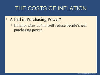 THE COSTS OF INFLATION A Fall in Purchasing Power? Inflation  does not  in itself reduce people’s real purchasing power. 