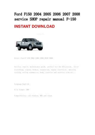 ford f150 factory service manual free download