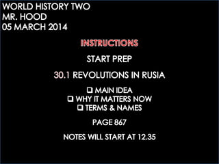WHTWO: 30.1 REVOLUTIONS IN RUSSIA