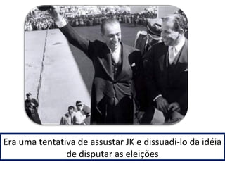Era uma tentativa de assustar JK e dissuadi-lo da idéia 
de disputar as eleições 
 