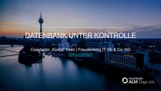Constantin „Kostja“ Klein | Freudenberg IT SE & Co. KG
@KostjaKlein
 
