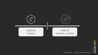 @fbourbonnais | conferences.elapsetech.com
URGENCE
(vitesse)
FIABILITÉ
(stabilité / qualité)
 