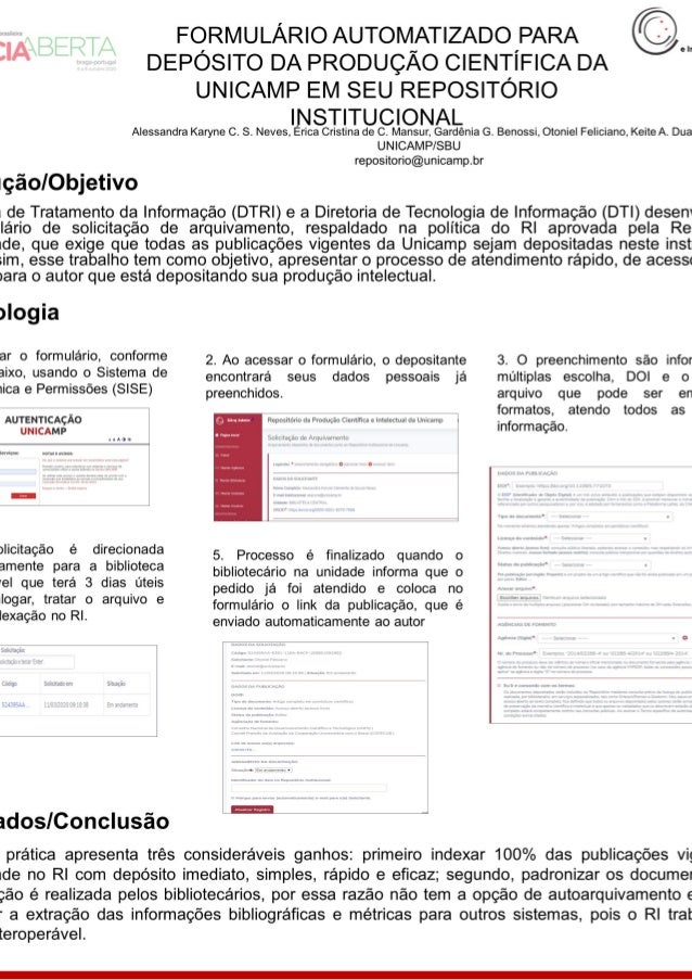 Formulário automatizado para depósito da produção científica da UNICAMP em seu Repositório Institucional