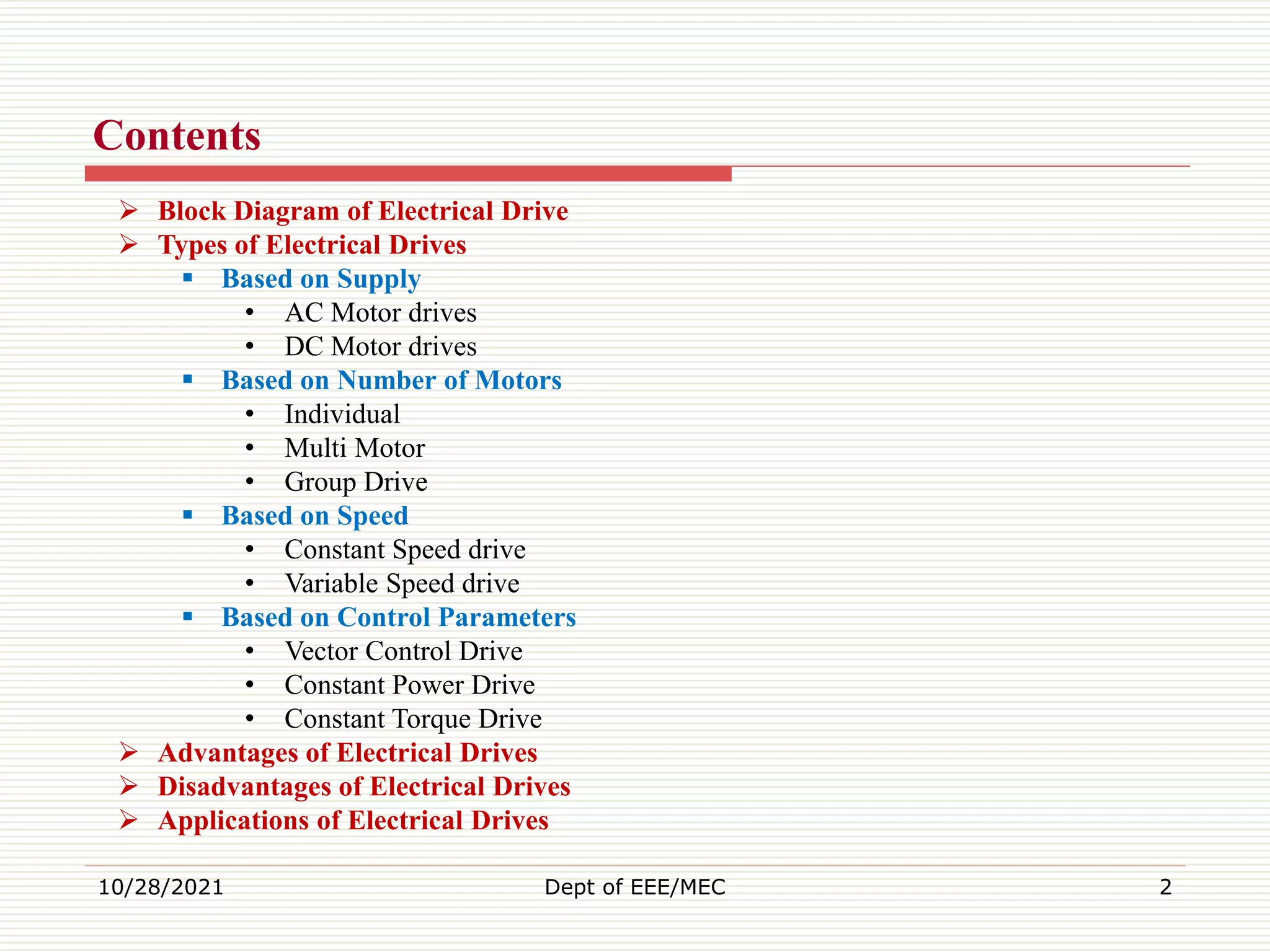 Advanced Electrical Drive Controls, Types and Implementation” | PDF