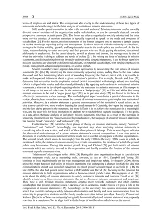 Emphasized Statements Critically evaluating university mission and vision statements | PDF