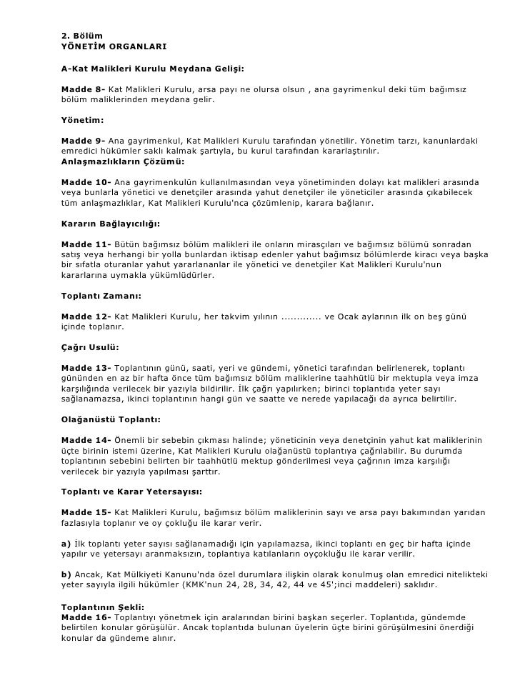 30 apartman yonetim plani