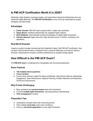 Comprehensive 30-Day PMI-ACP Agile Certification Study Planner | PDF