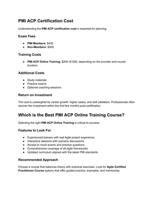 Comprehensive 30-Day PMI-ACP Agile Certification Study Planner | PDF
