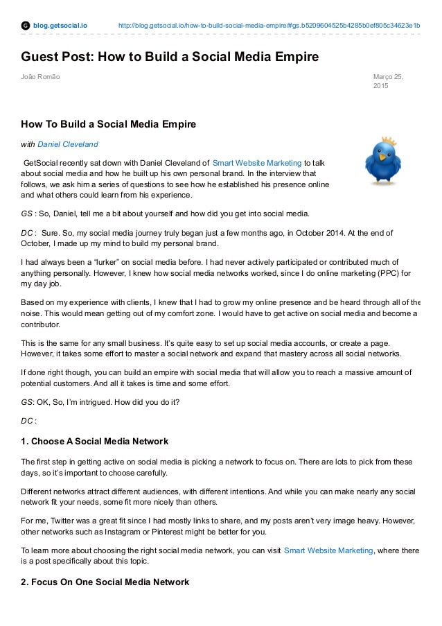 How to build a social media empire