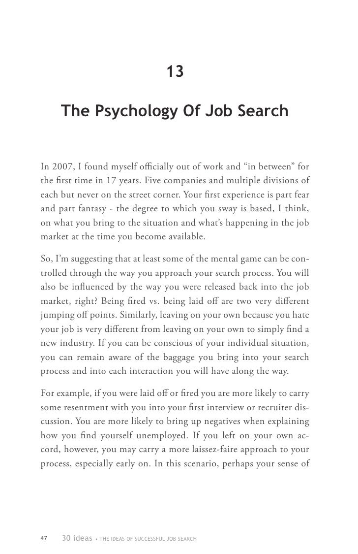 30 ideas of successful job search the psychology of job search 54