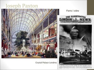 Joseph Paxton
Crystal Palace Londres
Ferro i vidre
 