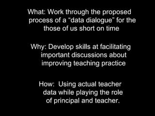 30 Minute Data Dialogue | PPT