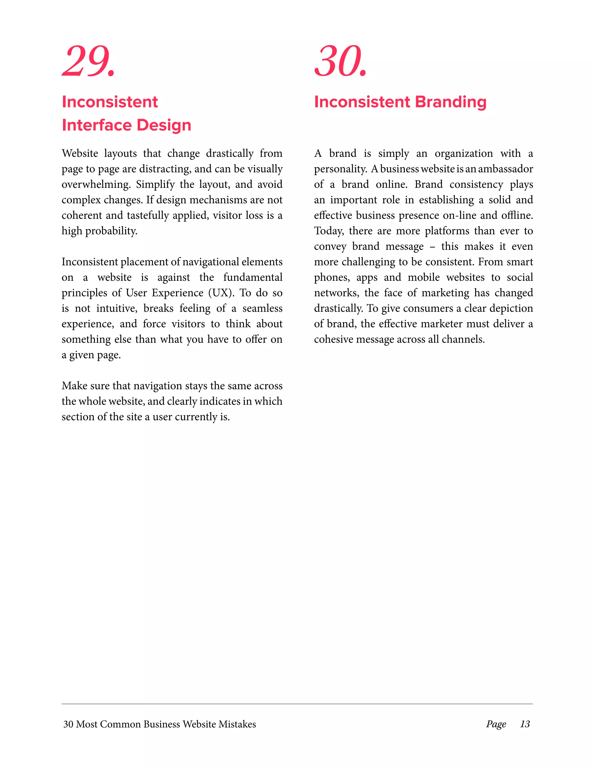 30 Most Common Business Website Mistakes | PDF