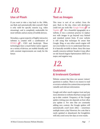 Use of Flash Text as Images
Outdated
& Irrelevant Content
10. 11.
12.
If you want to take a trip back to the 1990s,
use fl...