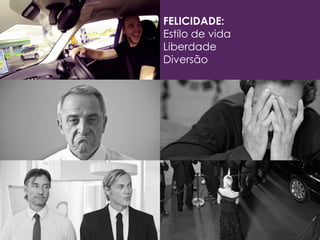 FELICIDADE:
Estilo de vida
Liberdade
Diversão
 