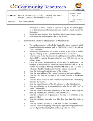 300 08 Notice To Appear Citation Control Issuance Voiding Corr