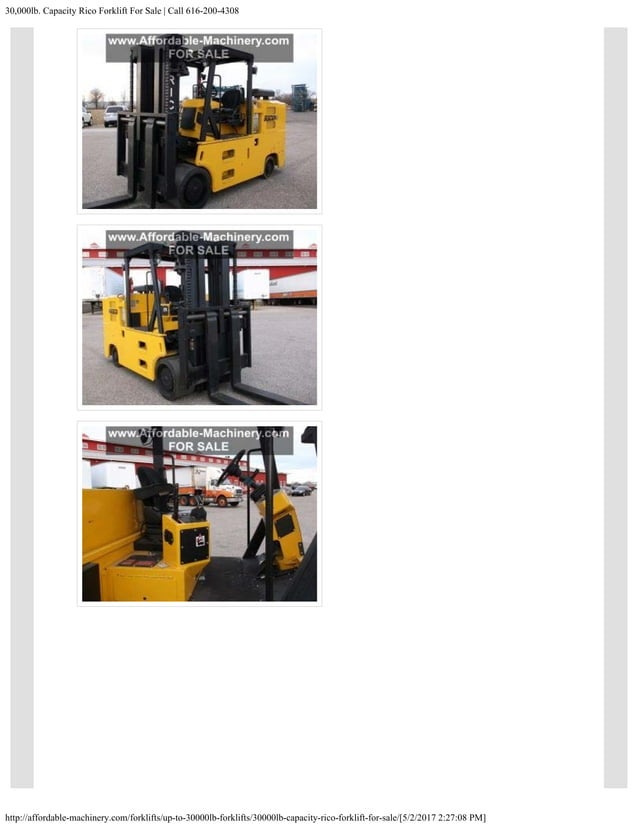 30,000lb. Capacity Rico Forklift For Sale