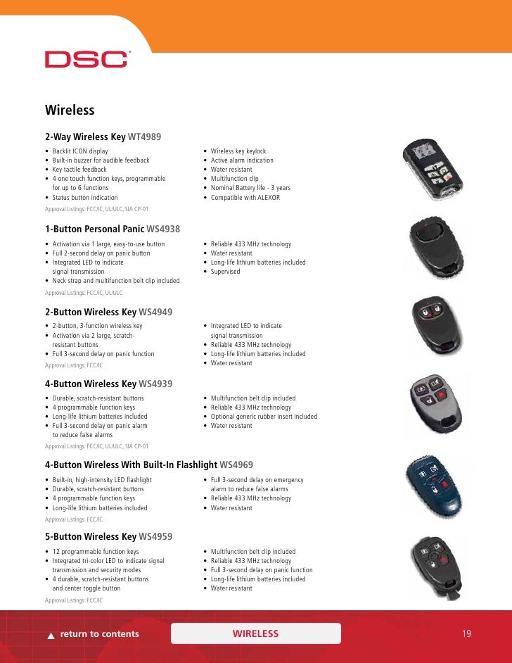 DSC WIRELESS KEY WT4989