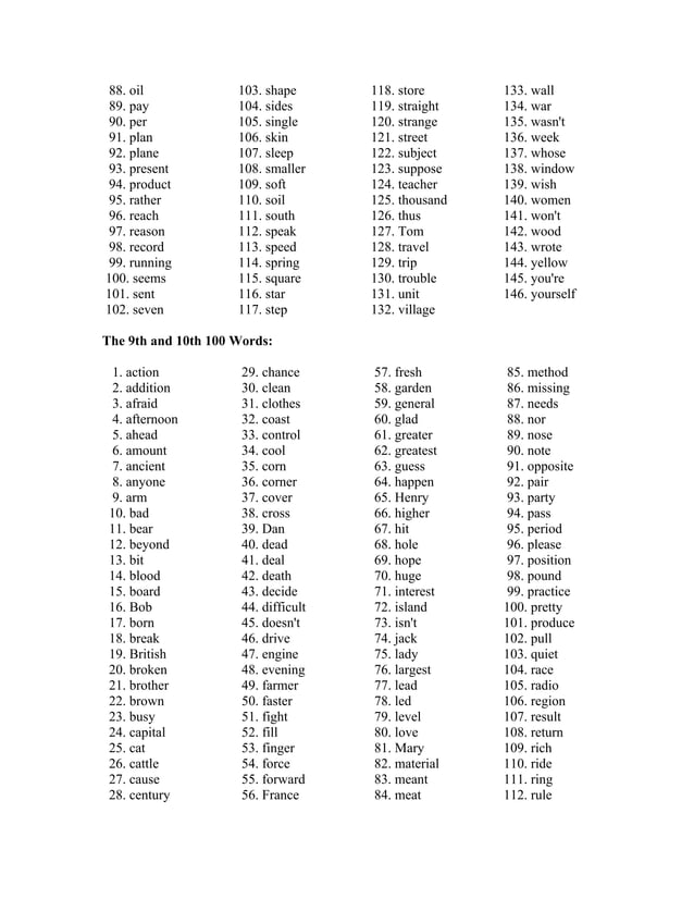 3000 most commonly used words in the english language PDF 3000 most commonly used words in the english language PDF
