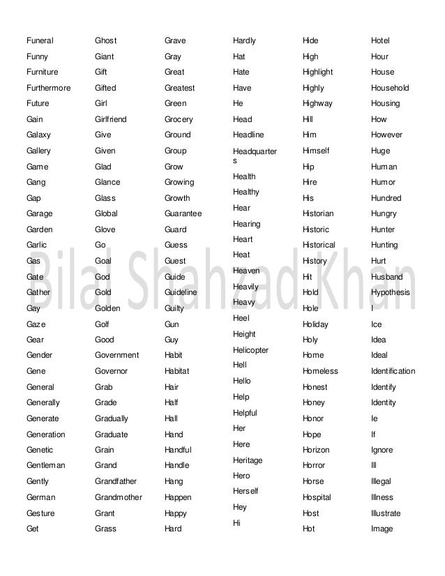 Vocabulary Words To Improve English Writing Skill