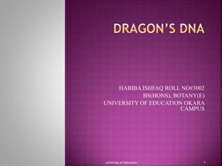 HABIBA ISHFAQ ROLL NO#3002 
BS(HONS), BOTANY(E) 
UNIVERSITY OF EDUCATION OKARA 
CAMPUS 
university of education 1 
 