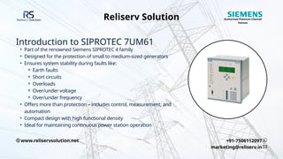 Relais De Protection Générateur Siemens 7UM61 7UM6111-5EB00 - Neuf Boîte Ouverte