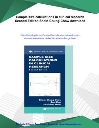 Sample size calculations in clinical research Second Edition Shein ...