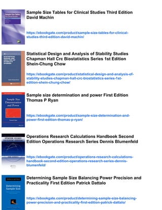 Sample size calculations in clinical research Second Edition Shein ...