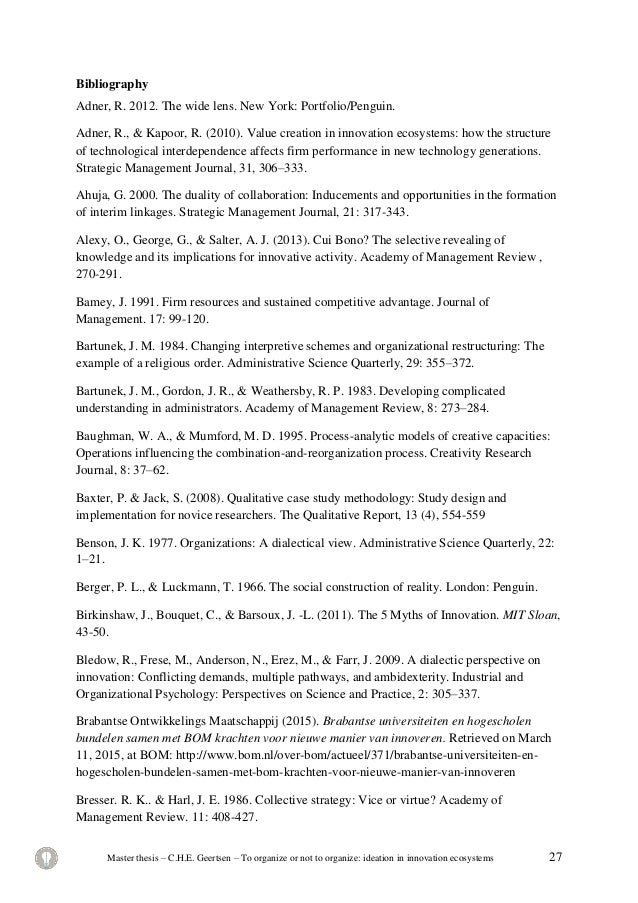 Master thesis project portfolio management