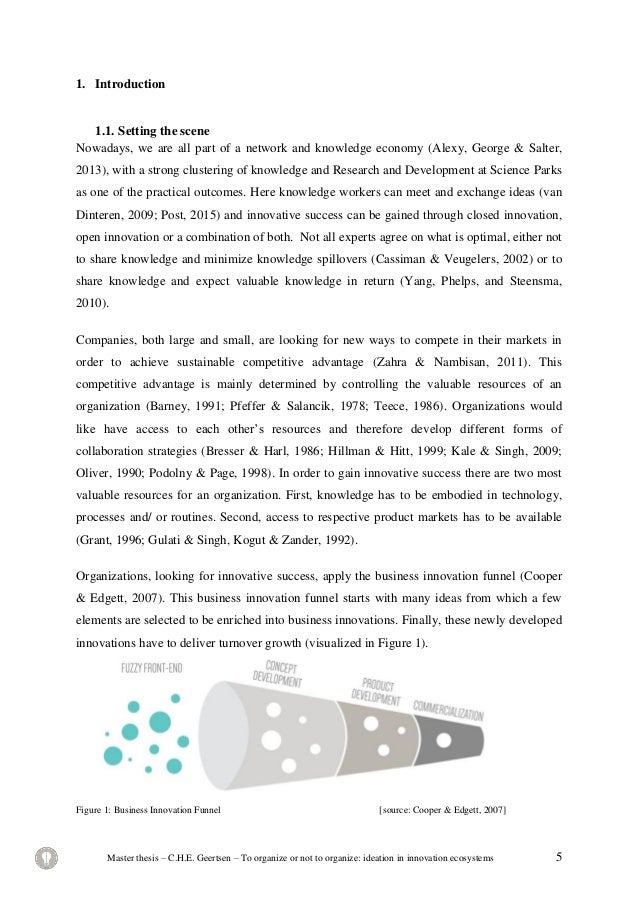 Master thesis on innovation