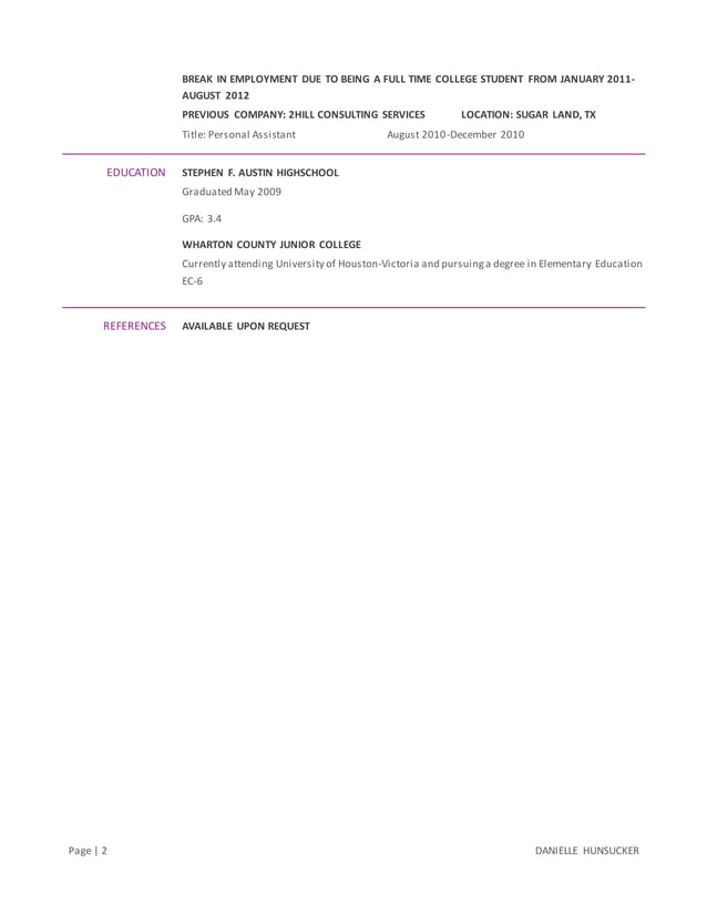 Danielle Hunsucker Resume Docx