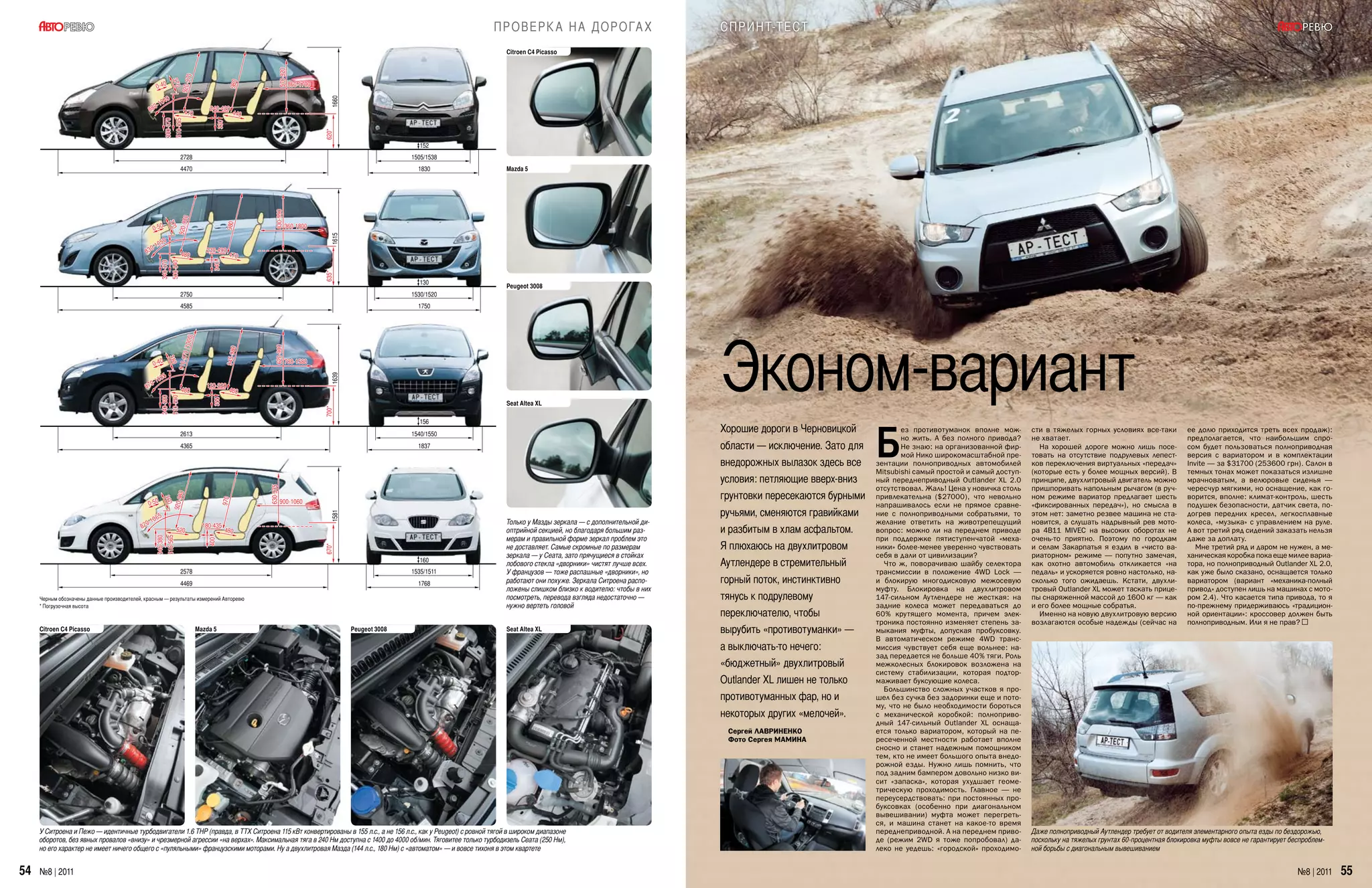 П Р О В ЕР К А Н А Д О Р О ГА Х                   С П РИ Н Т-Т ЕСТ
                                                                                                                                                                                         Citroen C4 Picasso




                                                                                                                             570-920
                                                                                    70
                                                                    370




                                                                                                           980
                                                                               920-9
                                                        0-40                                                                           860-1700

                                                              40




                                                                                                                                                     1660
                                                        -10
                                                  880                               470
                                                                                              240-420
                                                                                                             440




                                                              350-370
                                                                          510-555




                                                                                                    330




                                                                                                                                                  620*
                                                                                                                                                                             152
                                                                               2728                                                                                        1505/1538
                                                                               4470                                                                                          1830        Mazda 5




                                                                                                                       830-990
                                                                                 80
                                                                 370




                                                                                                          980
                                                                            920-9




                                                   0-50                                                                           360-1800




                                                                                                                                                     1615
                                                          50
                                                    -10
                                              830                              480
                                                                                             230-490
                                                                                                           470
                                                         340-370
                                                                    500-540




                                                                                               340




                                                                                                                                                  635*
                                                                                                                                                                             130
                                                                                                                                                                                         Peugeot 3008
                                                                               2750                                                                                        1530/1520
                                                                               4585                                                                                          1750




                                                                                                                                                                                                                                         Эконом-вариант
                                                                                    00)
                                                                               70 (10




                                                                                                                       620-900
                                                                                                            0
                                                                                                          945-98
                                                                 380

                                                                            910-9




                                                   0-40                                                                           780-1580

                                                          35
                                                                                                                                                     1639




                                                    -10
                                              870                              480
                                                                                             120-320
                                                                                                           480
                                                         340-380
                                                                    510-550




                                                                                               355




                                                                                                                                                                                         Seat Altea XL
                                                                                                                                                  700*




                                                                                                                                                                                                                                                                          Б
                                                                                                                                                                             156
                                                                               2613                                                                                        1540/1550
                                                                                                                                                                                                                                         Хорошие дороги в Черновицкой            ез противотуманок вполне мож-       сти в тяжелых горных условиях все-таки          ее долю приходится треть всех продаж):
                                                                                                                                                                                                                                                                                 но жить. А без полного привода?     не хватает.                                     предполагается, что наибольшим спро-
                                                                               4365                                                                                          1837                                                        области — исключение. Зато для          Не знаю: на организованной фир-       На хорошей дороге можно лишь посе-            сом будет пользоваться полноприводная
                                                                                                                                                                                                                                                                                 мой Нико широкомасштабной пре-      товать на отсутствие подрулевых лепест-         версия с вариатором и в комплектации
                                                                                                                                                                                                                                         внедорожных вылазок здесь все    зентации полноприводных автомобилей        ков переключения виртуальных «передач»          Invite — за $31700 (253600 грн). Салон в
                                                                                                                                                                                                                                                                          Mitsubishi самый простой и самый доступ-   (которые есть у более мощных версий). В         темных тонах может показаться излишне
                                                                                                                                                                                                                                         условия: петляющие вверх-вниз    ный переднеприводный Outlander XL 2.0      принципе, двухлитровый двигатель можно          мрачноватым, а велюровые сиденья —
                                                                                                                                                                                                                                                                          отсутствовал. Жаль! Цена у новичка столь   пришпоривать напольным рычагом (в руч-          чересчур мягкими, но оснащение, как го-
                                                                                                                   630-935




                                                                                                                                                                                                                                         грунтовки пересекаются бурными
                                                                           80




                                                                                                                                                                                                                                                                          привлекательна ($27000), что невольно      ном режиме вариатор предлагает шесть            ворится, вполне: климат-контроль, шесть
                                                             360




                                                                                                     970
                                                                        920-9




                                               0-50                                                                          900-1060
                                                                                                                                                                                                                                                                          напрашивалось если не прямое сравне-       «фиксированных передач»), но смысла в           подушек безопасности, датчик света, по-
                                                                                                                                                                                                                                         ручьями, сменяются гравийками    ние с полноприводными собратьями, то       этом нет: заметно резвее машина не ста-         догрев передних кресел, легкосплавные
                                                                                                                                                     1581




                                                        65
                                                  -10                                                                                                                                    Только у Мазды зеркала — с дополнительной ди-                                    желание ответить на животрепещущий         новится, а слушать надрывный рев мото-          колеса, «музыка» с управлением на руле.
                                            820                                             180-435
                                                                           520                            480                                                                            оптрийной секцией, но благодаря большим раз-    и разбитым в хлам асфальтом.     вопрос: можно ли на переднем приводе       ра 4B11 MIVEC на высоких оборотах не            А вот третий ряд сидений заказать нельзя
                                                                                                                                                                                         мерам и правильной форме зеркал проблем это                                      при поддержке пятиступенчатой «меха-       очень-то приятно. Поэтому по городкам           даже за доплату.
                                                    345-380
                                                                515-565




                                                                                              400




                                                                                                                                                                                         не доставляет. Самые скромные по размерам       Я плюхаюсь на двухлитровом       ники» более-менее уверенно чувствовать     и селам Закарпатья я ездил в «чисто ва-            Мне третий ряд и даром не нужен, а ме-
                                                                                                                                                  670*




                                                                                                                                                                                         зеркала — у Сеата, зато прячущиеся в стойках                                     себя в дали от цивилизации?                риаторном» режиме — попутно замечая,            ханическая коробка пока еще милее вариа-
                                                                                                                                                                             160
                                                                                                                                                                                         лобового стекла «дворники» чистят лучше всех.   Аутлендере в стремительный         Что ж, поворачиваю шайбу селектора       как охотно автомобиль откликается «на           тора, но полноприводный Outlander XL 2.0,
                                                                               2578                                                                                        1535/1511     У французов — тоже распашные «дворники», но                                      трансмиссии в положение 4WD Lock —         педаль» и ускоряется ровно настолько, на-       как уже было сказано, оснащается только
                                                                               4469                                                                                          1768        работают они похуже. Зеркала Ситроена распо-    горный поток, инстинктивно       и блокирую многодисковую межосевую         сколько того ожидаешь. Кстати, двухли-          вариатором (вариант «механика-полный
                                                                                                                                                                                         ложены слишком близко к водителю: чтобы в них                                    муфту. Блокировка на двухлитровом          тровый Outlander XL может таскать прице-        привод» доступен лишь на машинах с мото-
     Черным обозначены данные производителей, красным — результаты измерений Авторевю                                                                                                    посмотреть, перевода взгляда недостаточно —     тянусь к подрулевому             147-сильном Аутлендере не жесткая: на      пы снаряженной массой до 1600 кг — как          ром 2.4). Что касается типа привода, то я
     * Погрузочная высота                                                                                                                                                                нужно вертеть головой                                                            задние колеса может передаваться до        и его более мощные собратья.                    по-прежнему придерживаюсь «традицион-
                                                                                                                                                                                                                                         переключателю, чтобы             60% крутящего момента, причем элек-          Именно на новую двухлитровую версию           ной ориентации»: кроссовер должен быть
                                                                                                                                                                                                                                                                          троника постоянно изменяет степень за-     возлагаются особые надежды (сейчас на           полноприводным. Или я не прав?
     Citroen C4 Picasso                                                                   Mazda 5                                                           Peugeot 3008                 Seat Altea XL                                   вырубить «противотуманки» —      мыкания муфты, допуская пробуксовку.
                                                                                                                                                                                                                                                                          В автоматическом режиме 4WD транс-
                                                                                                                                                                                                                                         а выключать-то нечего:           миссия чувствует себя еще вольнее: на-
                                                                                                                                                                                                                                                                          зад передается не больше 40% тяги. Роль
                                                                                                                                                                                                                                         «бюджетный» двухлитровый         межколесных блокировок возложена на
                                                                                                                                                                                                                                                                          систему стабилизации, которая подтор-
                                                                                                                                                                                                                                         Outlander XL лишен не только     маживает буксующие колеса.
                                                                                                                                                                                                                                                                            Большинство сложных участков я про-
                                                                                                                                                                                                                                         противотуманных фар, но и        шел без сучка без задоринки еще и пото-
                                                                                                                                                                                                                                                                          му, что не было необходимости бороться
                                                                                                                                                                                                                                         некоторых других «мелочей».      с механической коробкой: полноприво-
                                                                                                                                                                                                                                                                          дный 147-сильный Outlander XL оснаща-
                                                                                                                                                                                                                                          Сергей ЛАВРИНЕНКО               ется только вариатором, который на пе-
                                                                                                                                                                                                                                          Фото Сергея МАМИНА              ресеченной местности работает вполне
                                                                                                                                                                                                                                                                          сносно и станет надежным помощником
                                                                                                                                                                                                                                                                          тем, кто не имеет большого опыта внедо-
                                                                                                                                                                                                                                                                          рожной езды. Нужно лишь помнить, что
                                                                                                                                                                                                                                                                          под задним бампером довольно низко ви-
                                                                                                                                                                                                                                                                          сит «запаска», которая ухудшает геоме-
                                                                                                                                                                                                                                                                          трическую проходимость. Главное — не
                                                                                                                                                                                                                                                                          переусердствовать: при постоянных про-
                                                                                                                                                                                                                                                                          буксовках (особенно при диагональном
                                                                                                                                                                                                                                                                          вывешивании) муфта может перегреть-
                                                                                                                                                                                                                                                                          ся, и машина станет на какое-то время
     У Ситроена и Пежо — идентичные турбодвигатели 1.6 THP (правда, в ТТХ Ситроена 115 кВт конвертированы в 155 л.с., а не 156 л.с., как у Peugeot) с ровной тягой в широком диапазоне                                                                                    переднеприводной. А на переднем приво-     Даже полноприводный Аутлендер требует от водителя элементарного опыта езды по бездорожью,
     оборотов, без явных провалов «внизу» и чрезмерной агрессии «на верхах». Максимальная тяга в 240 Нм доступна с 1400 до 4000 об/мин. Тяговитее только турбодизель Сеата (250 Нм),                                                                                      де (режим 2WD я тоже попробовал) да-       поскольку на тяжелых грунтах 60-процентная блокировка муфты вовсе не гарантирует беспроблем-
     но его характер не имеет ничего общего с «пуляльными» французскими моторами. Ну а двухлитровая Мазда (144 л.с., 180 Нм) с «автоматом» — и вовсе тихоня в этом квартете                                                                                               леко не уедешь: «городской» проходимо-     ной борьбы с диагональным вывешиванием


54   №8 | 2011                                                                                                                                                                                                                                                                                                                                                                                          №8 | 2011   55
 